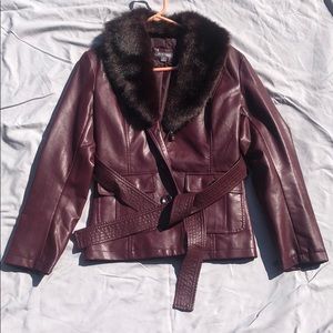 NWOT Maroon Small Women’s Faux Leather Jacket